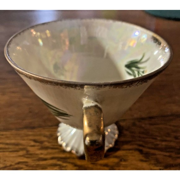 Lustreware Tea Cup March Daffodil Iridescent Gold Trim Japan Vintage Spring - Picture 5 of 6